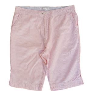 Weatherproof Seersucker Red Striped Bermuda Shorts Size 10 EUC